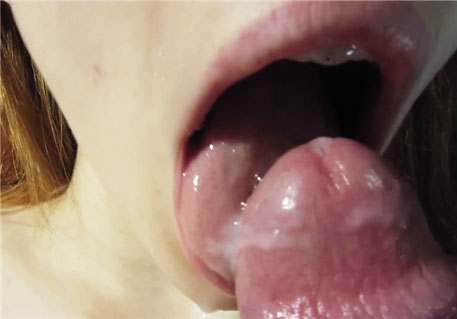 Closeup cumshot in mouth