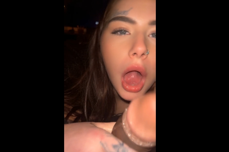 Tattooed teen sucks BBC